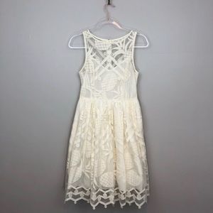 Anthropologie White Pineapple Lace Dress